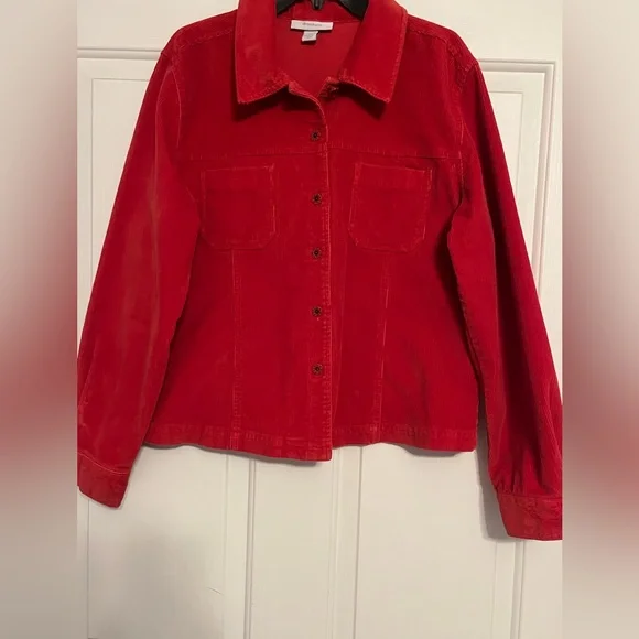 Rust soft corduroy jacket. Dress Barn size large. - Picture 1 of 3